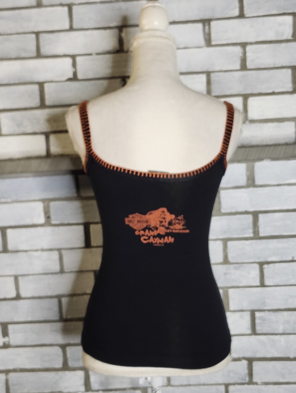 • VTG 2003 Harley Davidson Women Camisole Tank Top Grand Cayman Pirate Small USA - Picture 4 of 12